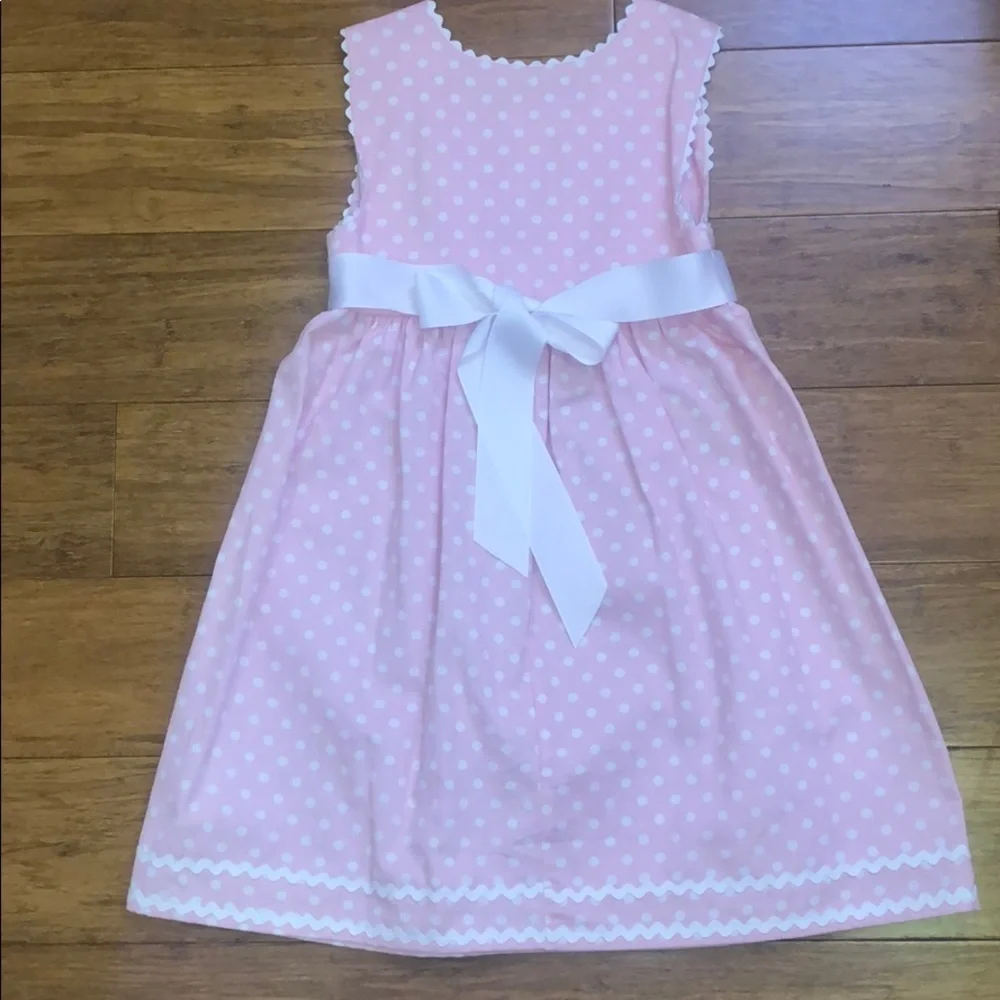 NWOT princess linens pink & white polka dot dress